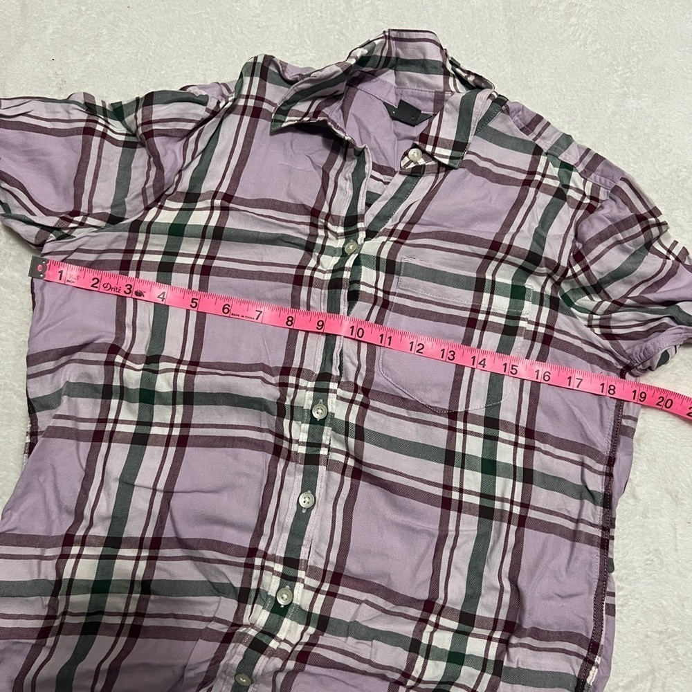 Eddie Bauer Pastel Plaid Flannel Top - Small - Picture 6 of 6
